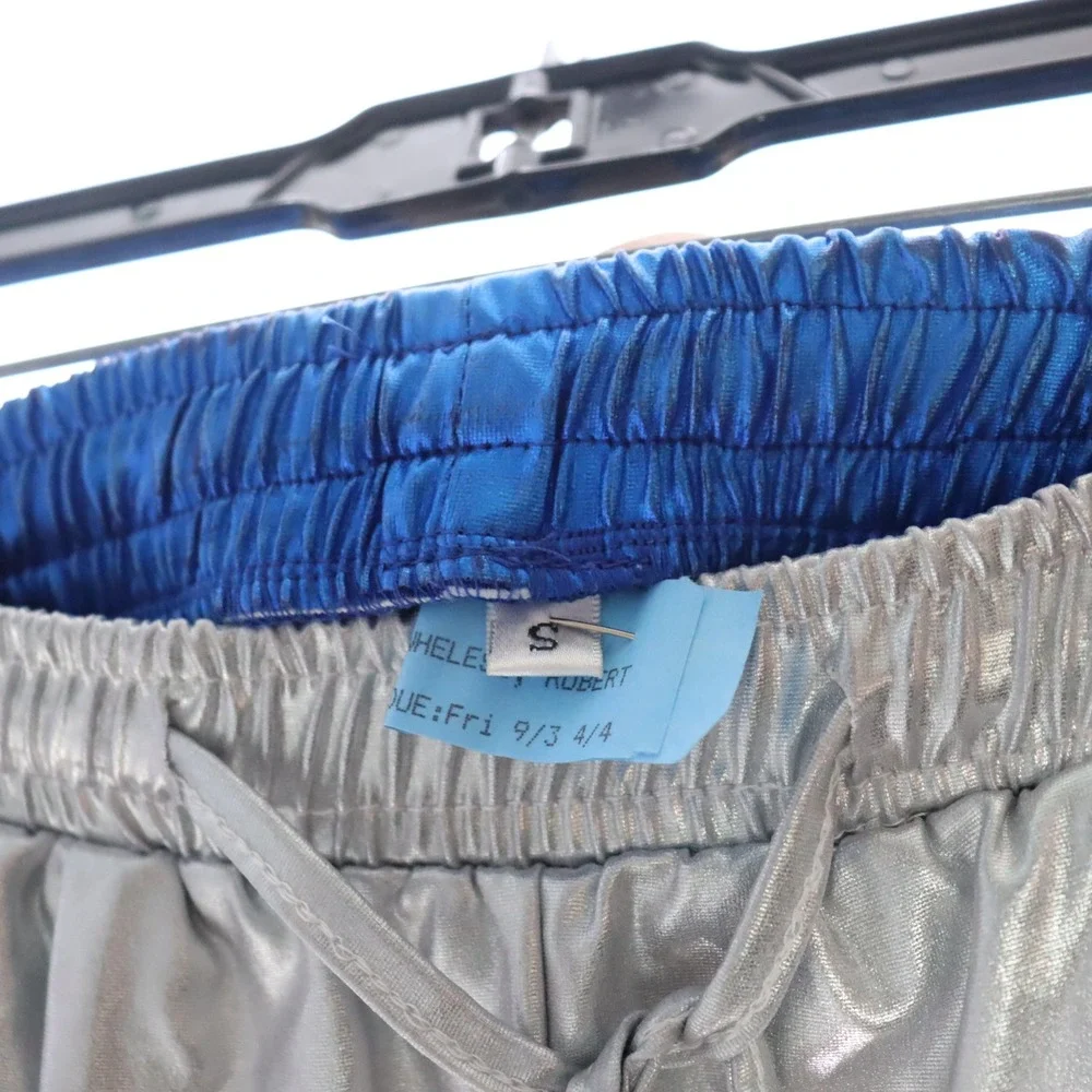 Metallic Dolphin Shorts Small Blue Silver Womens 2 Pack Rave Festival
